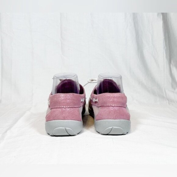 SAS Pink Leather Glitter Breast Cancer Awareness Boat Deck Shoes~9.5~ - Picture 6 of 8